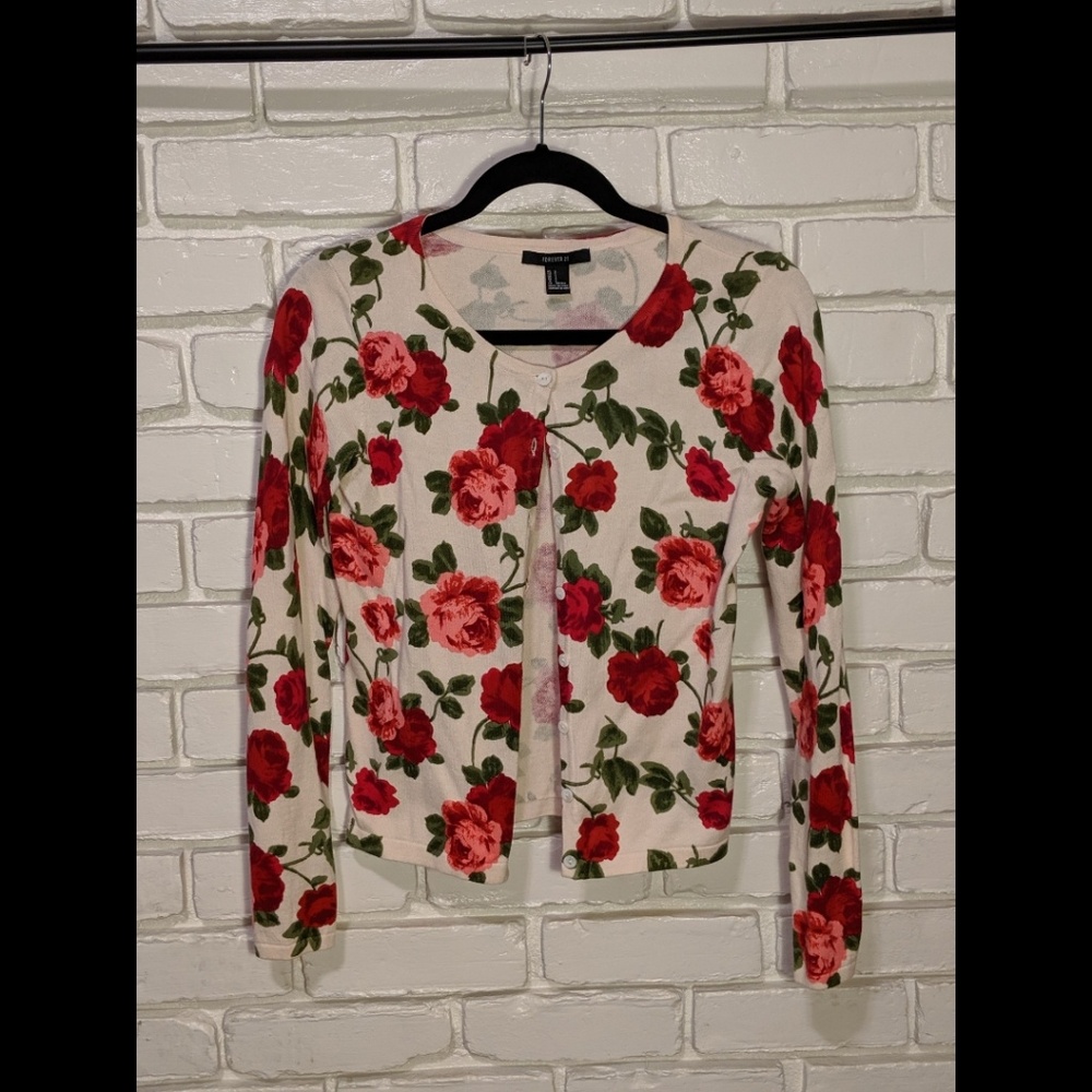 Forever 21 | Floral Cream Cardigan